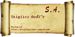 Stiglicz Azár névjegykártya